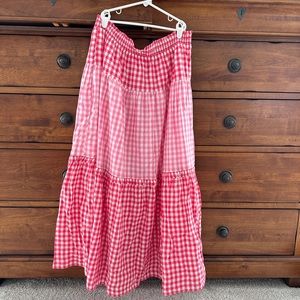 NWT Draper James pink gingham peasant skirt size XXL